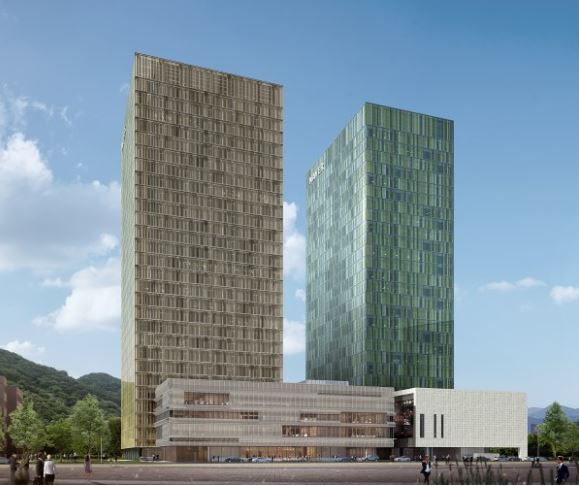  세계 최초의 로봇 친화형 건물 ‘제2사옥’(왼쪽). 사진=네이버