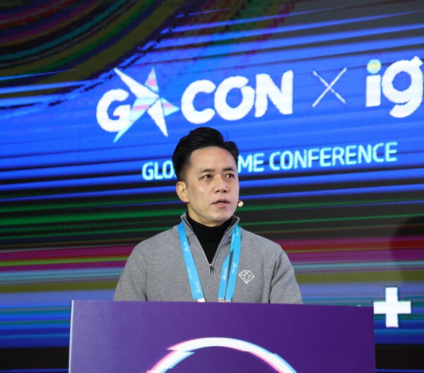 앱애니 글로벌 파트너십 부사장 데이비드 김이 'G-CON 2021'에서 모바일 게임 수익화 등을 발표했다. 사진=앱애니