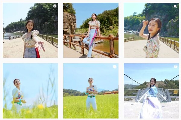 여리지는 지난해 12월 ‘22살 여성 인플루언서’를 콘셉트로 등장, 한국문화와 관광지 등을 소개해왔다. 사진=여리지 인스타그램