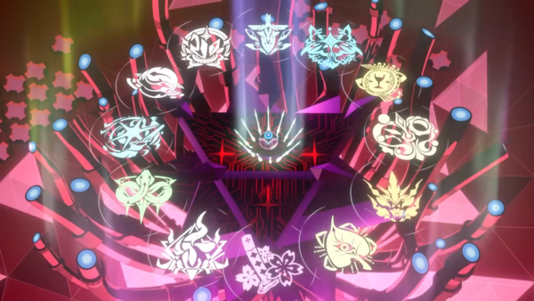 13인의 영웅을 상징하는 각인이 동시 소환되는 연출