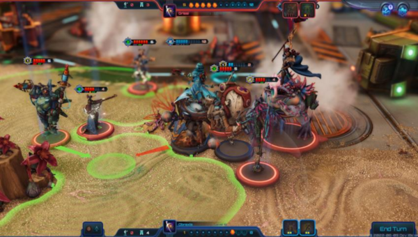 문브레이커는 그리드 격자가 없다. 유닛은 범위 내에서 자유롭게 어디든 이동할 수 있다 