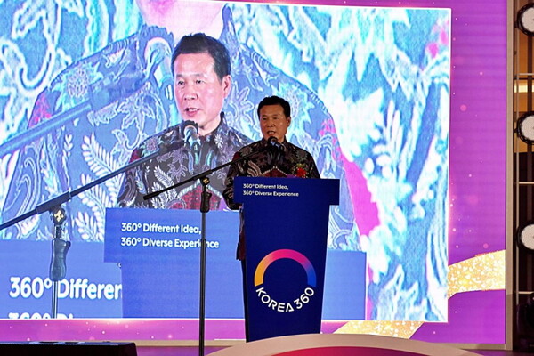 비전선포식에서 연설하는 조현래 한국콘텐츠진흥원장. 사진=진흥원