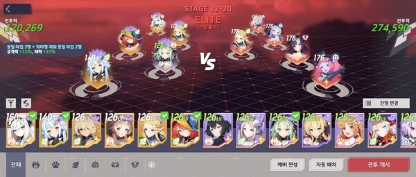 - 아야메의 극딜을 캐서린의 범위 무적으로 버티기 위한 진형