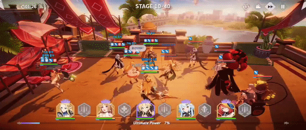 - 전투 시작과 함께 기절로 아드리안의 스킬을 캔슬하는 클라라