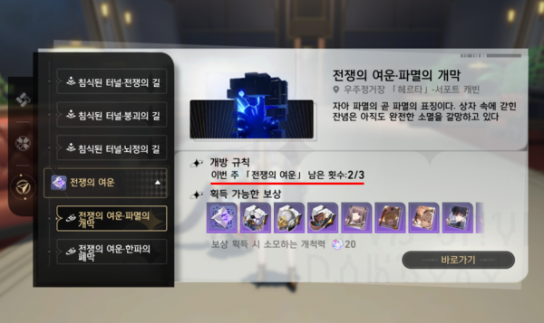 파밍 콘텐츠에는 일일 제한이 있다 