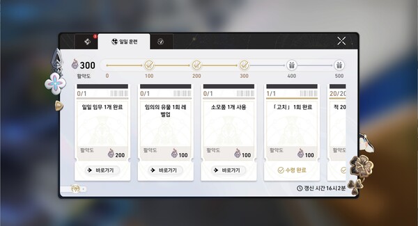 나중에는 일일 콘텐츠만 하고 접속 종료하는 분제 게임이 될 듯 하다 