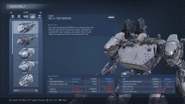 - 다양한 파츠를 커스텀해서 나만의 아머드 코어를 만들 수 있다