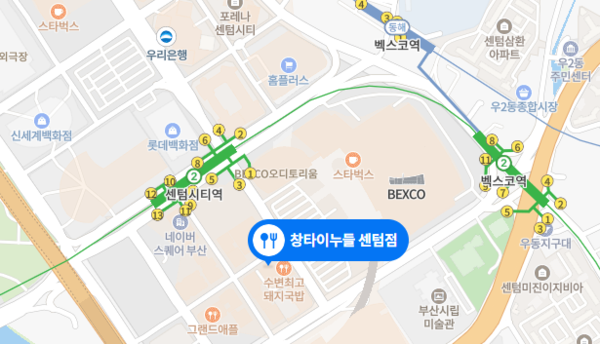 - 창타이누들 위치(출처: 네이버 지도)