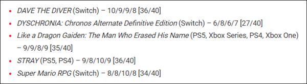 - 11월 3주차 패미통 크로스 리뷰 결과