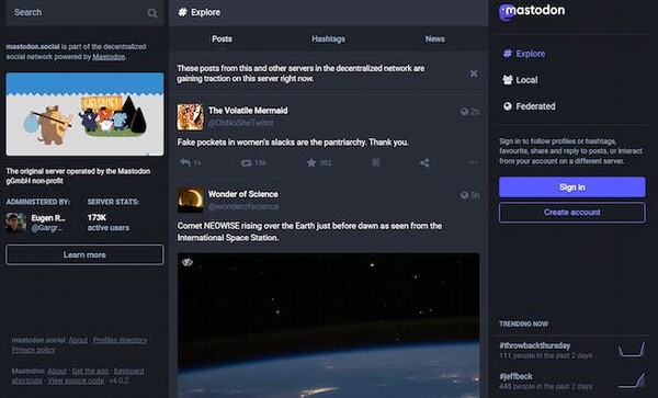 - 마스토돈 인터페이스 