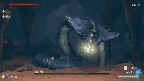 - 노란 불빛이 들어올 때 패링을 성공하면 전투 연출이 등장한다