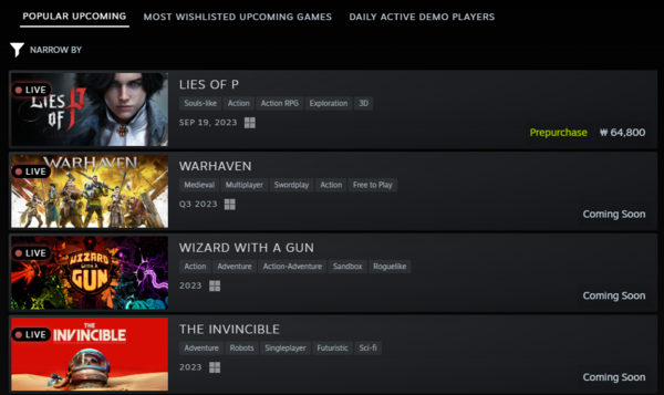 - 스팀 넥스트 패스트에서 