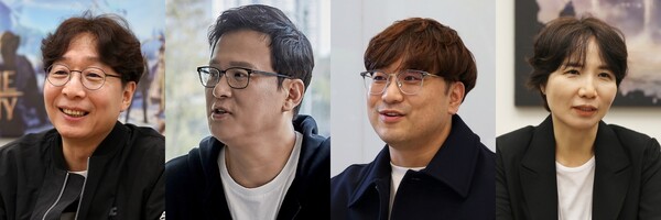 새로 선임된 최문영 퍼스트스파크 게임즈 대표(왼쪽부터), 배재현 빅파이어 게임즈 대표, 서민석 루디우스 게임즈 대표, 이연수 엔씨 에이아이 대표