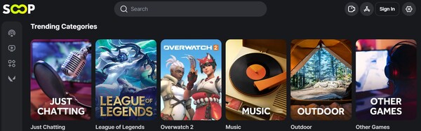 글로벌 SOOP의 콘텐츠 카테고리