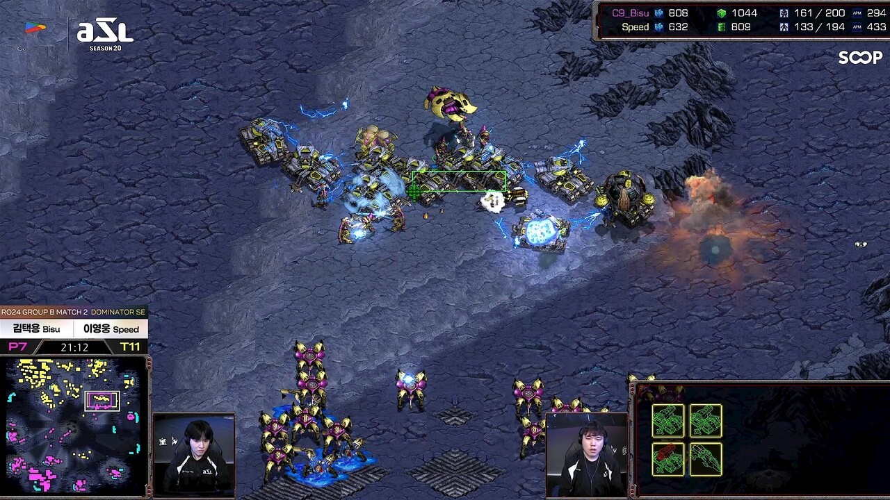 - 2시 지역에서의 전투로 병력 균형이 무너진 이영웅