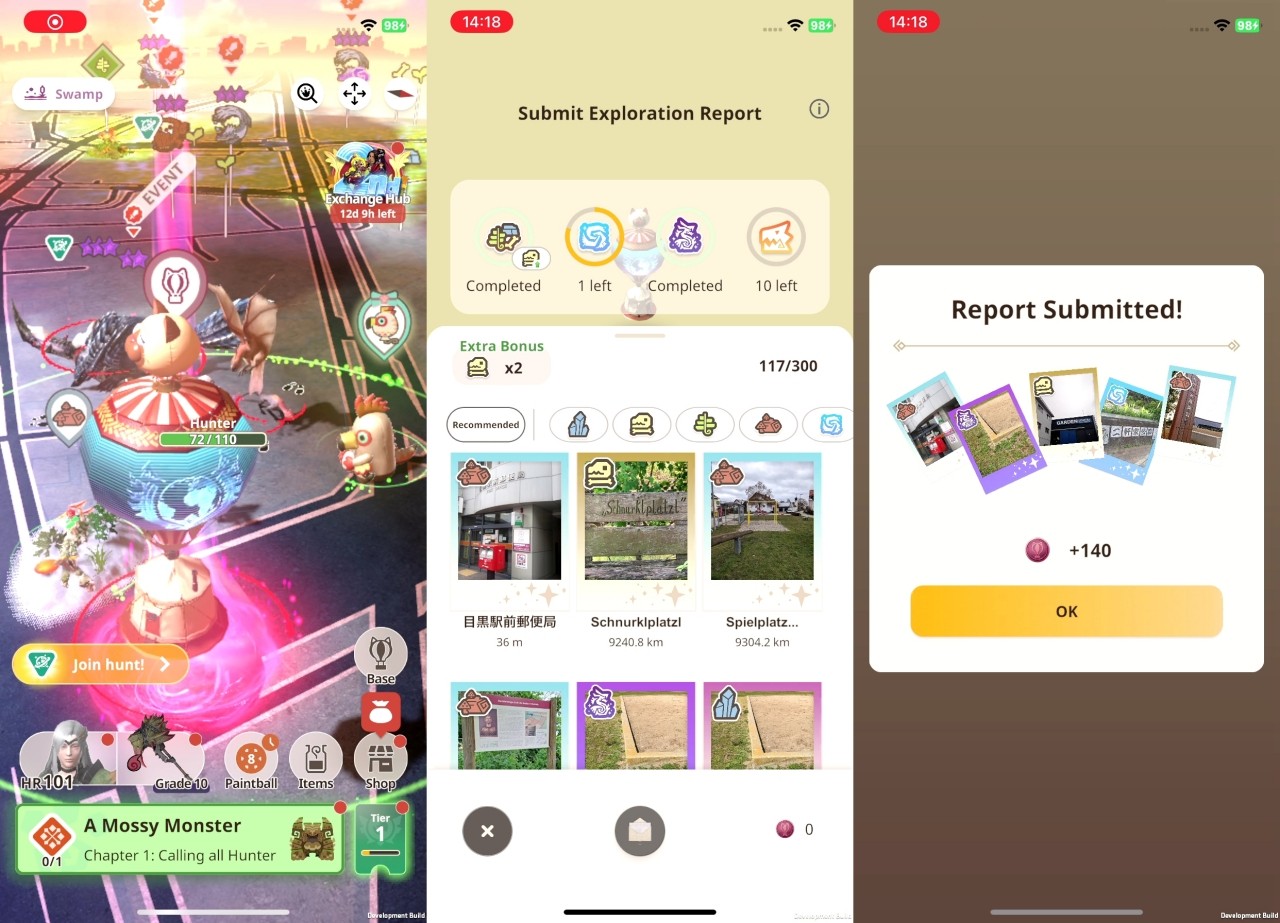 - 탐색 거점에 이런저런 방법으로 수집한 탐색의 증표, 몬스터 토벌의 증표를 보고하는 게 기본 플레이 골자 "밖으로 나가야 하는 이유가 늘었다        "