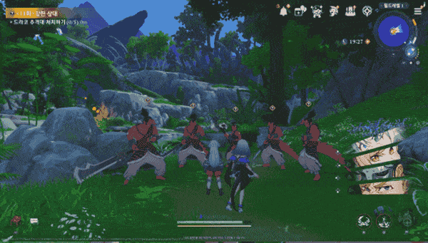 - 전투의 예시. "티오레의 일반 스킬로 적들의 화염 속성 방어력을 낮추고 트리스탄으로 교대해 빠르게 버스트를 터뜨린 뒤 필살기로 마무리했다."