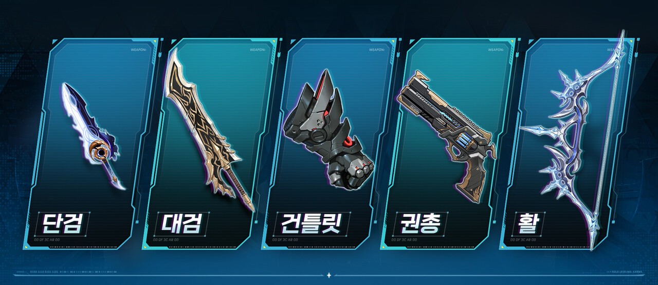 시연 버전 기준 총 다섯 개 무기를 제공한다 (사진=넷마블 제공)