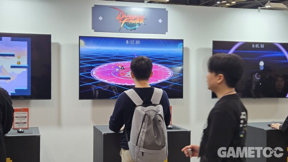 다양한 던파 IP 게임을 즐길 수 있는 오락실 콥셉트 체험존 (사진=김영찬 기자)